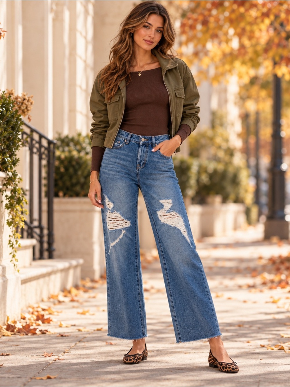 BDG urban outfitters Blue Distressed Straight Leg Jeans